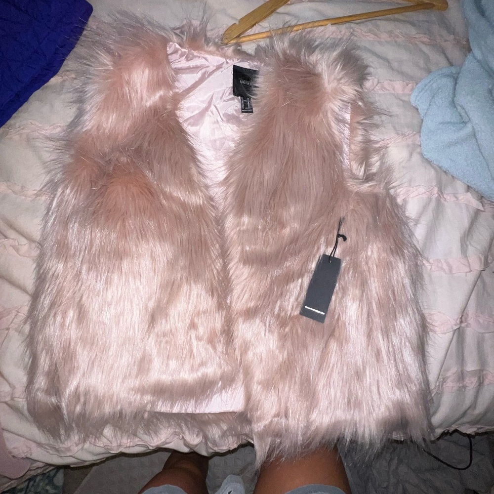 medium pink forever 21 furry blazer